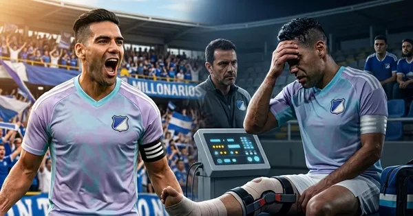 Las lesiones de Falcao en Millonarios, un mal que lo ha dejado fuera por más de 150 días y contando