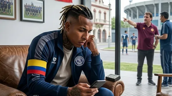 Sebastián Villa pasa un buen momento en Independiente Rivadavia y no se olvida de su país, Colombia