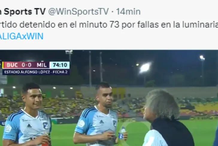 Suspendieron el partido Bucaramanga vs Millonarios algunos minutos porque se apagaron algunas luces del estadio&nbsp;