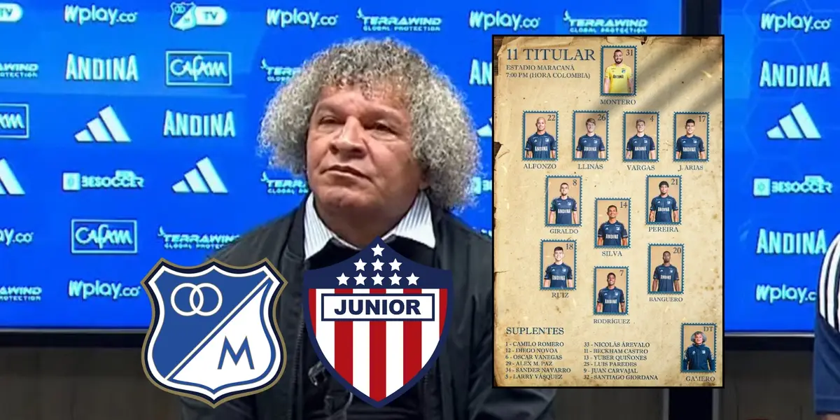 Alberto Gamero en rueda de prensa de Millonarios FC