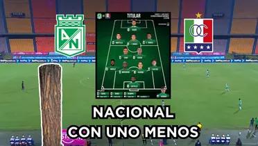 Atlético Nacional jugó con uno menos contra el Once Caldas.