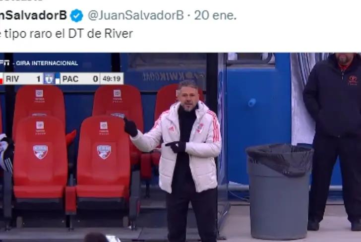 Martín Demichelis no celebró el gol de Miguel Borja en River Plate vs Pachuca