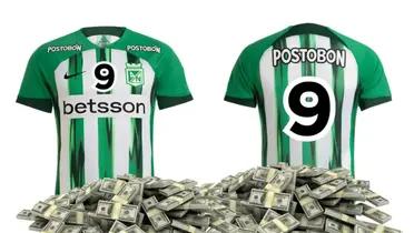 Camiseta de Atlético Nacional con el número 9