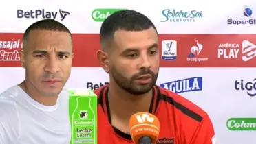 Edwin Cardona en una rueda de prensa con el América de Cali