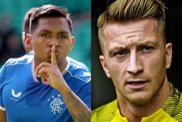 El colombiano Alfredo Morelos fue una pesadilla para Marco Reus y el Borussia Dortmund.