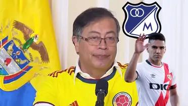 El Presidente Gustavo Petro con la camiseta de la Selección Colombia