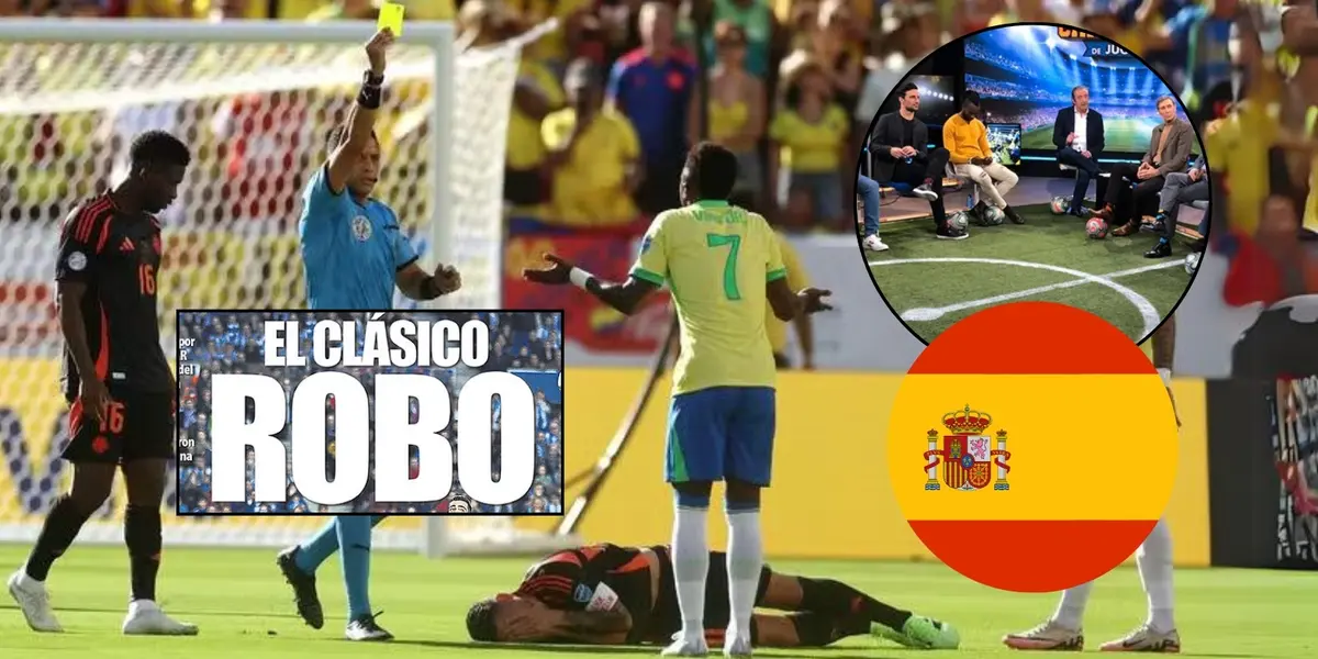 Indignación en España al ver como le anulan un gol a Colombia para favorecer a Brasil