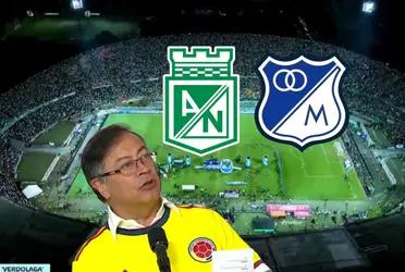 Fuertes palabras contra Gustavo Petro en la final de Atlético Nacional contra Millonarios FC.