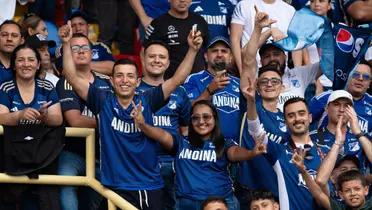 Hinchas de Millonarios. Foto: redes de Millonarios.