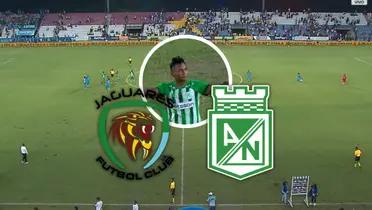 Jaguares de Córdoba vs Atlético Nacional Foto: Captura de Win Sports y Escudoteca