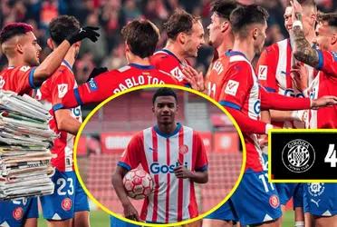 Jhon Solís tuvo minutos en la victoria de Girona vs Atlético de Madrid en la liga de España 