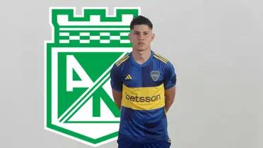 Jorman Campuzano con la camiseta de Boca Juniors de Argentina