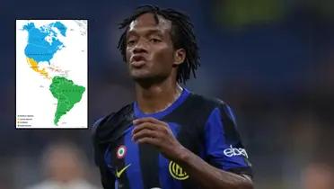 Juan Guillemro Cuadrado jugando con el Inter de Milán