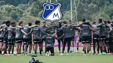 Jugadores de Atlético Nacional en un entrenamiento