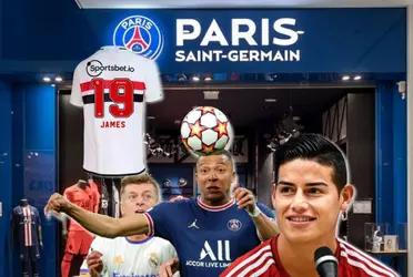 Kylian Mbappé sufre en el PSG de Francia y en paralelo la camiseta de James Rodríguez se vende como pan caliente en el São Paulo de Brasil.