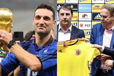 Lionel Scaloni le da una lección a Néstor Lorenzo en la Selección Colombia.