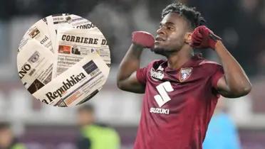 Lo que dijo la prensa en Italia por Duván Zapata (Foto El Heraldo y Turitalia)