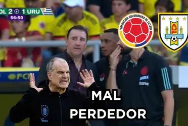 Marcelo Bielsa vivió un mar de emociones en Uruguay contra la Selección Colombia.