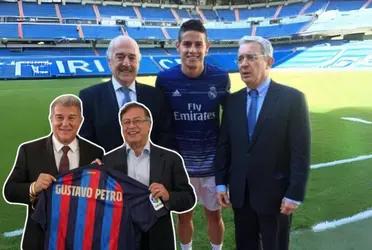 Petro le lanzó una propuesta al FC Barcelona y en el año 2023 el ex Presidente Uribe sorprendió con James.