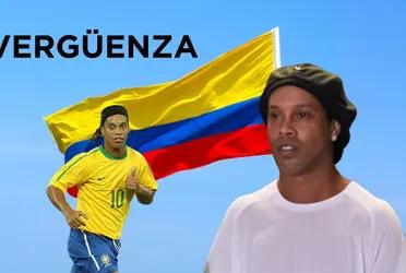 Ronaldinho tuvo frustrada visita a Medellín.