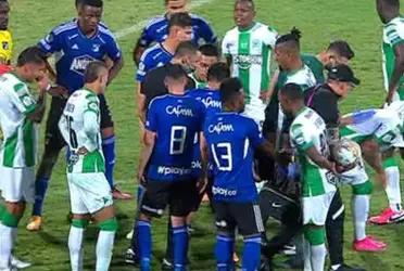 Un jugador de Millonarios FC se pasó de revoluciones contra Atlético Nacional y jugó sucio.