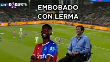   Varsky embobado con Jefferson Lerma. Foto de Lerma tomada de Football Database, Varsky captura de pantalla y Wikipedia.