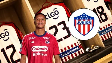 Yairo Moreno. Foto de Yairo de DIM Web Site, camisetas de Junior FC de Junior en X @JuniorClubSA.