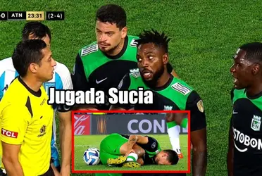 A Maximiliano Cantera de Atlético Nacional le jugaron sucio en el partido contra Racing Club de Argentina.