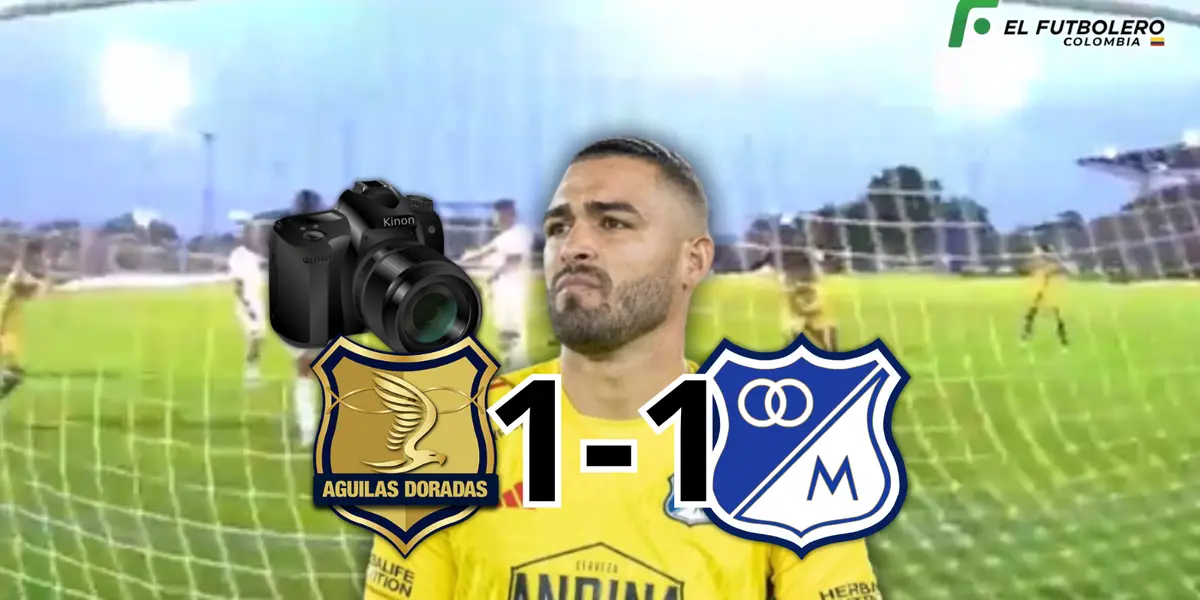 Águilas Doradas vs Millonarios Foto: Escudoteca PN, Pexels y Captura de Win Sports