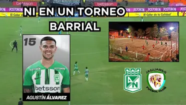 Agustín Álvarez Wallace con bajo nivel en Nacional. Foto tomada de captura de pantalla de Win Sports, Twitter Atlético Nacional y Entre Cord