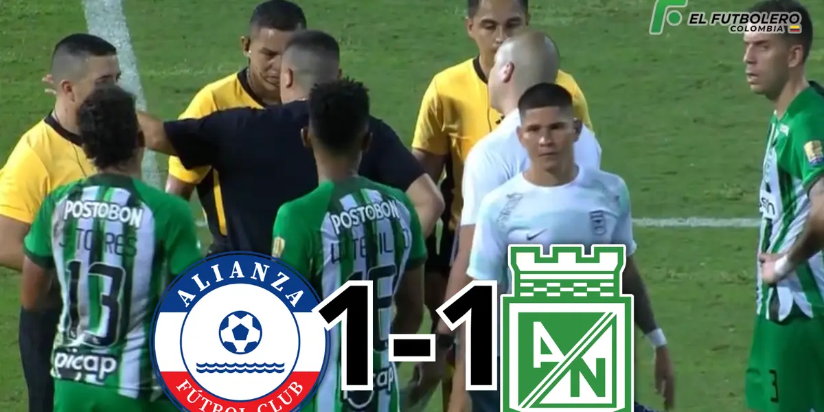 Alianza FC vs Atlético Nacional Foto: Captura de Win Sports y Escudoteca PN