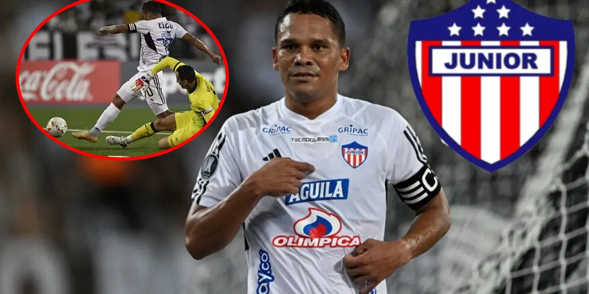 Carlos Bacca en el partido de Junior vs Botafogo por Libertadores