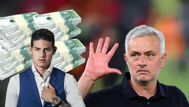 El entrenador José Mourinho y el colombiano James Rodríguez