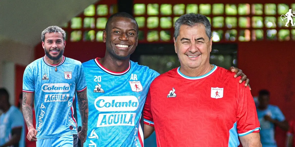 El Polilla Da Silva junto a Adrián Ramos en el América de Cali