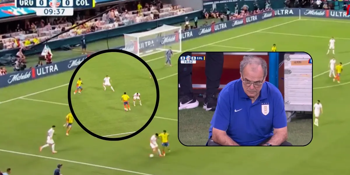 Le bajó la caña al juego Vs Colombia y la imagen que demuestra la acción ratonera de Bielsa