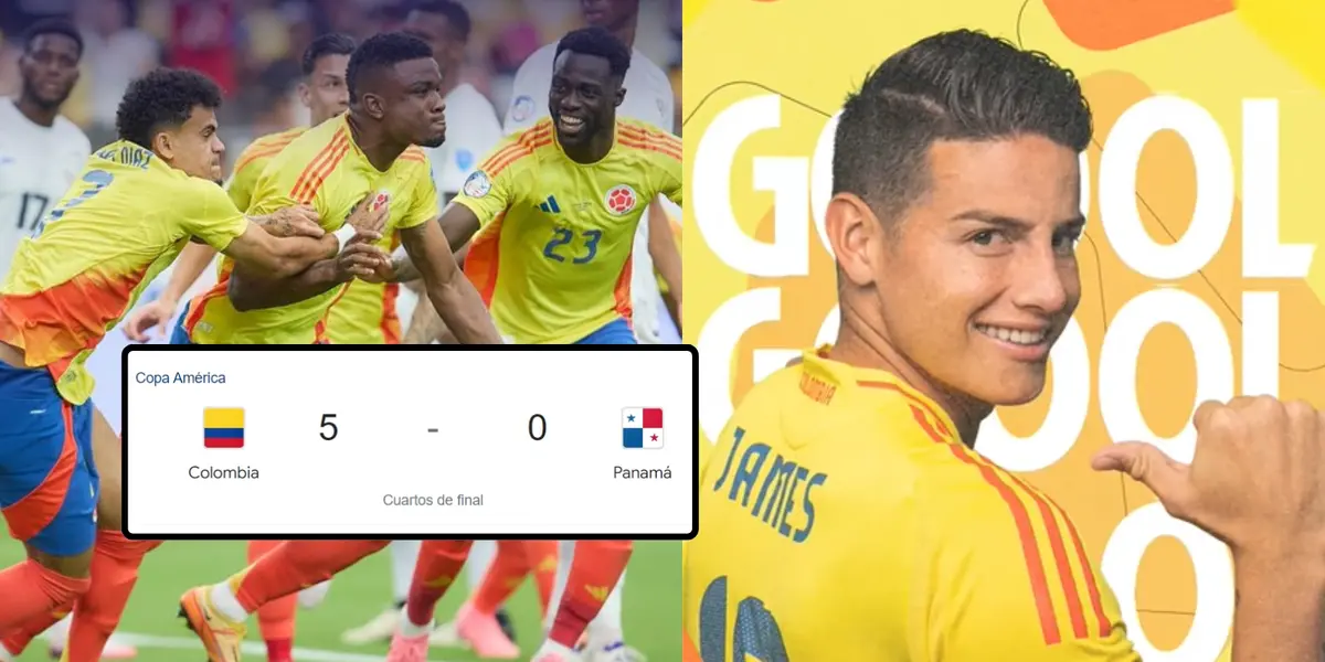 La Selección Colombia goleó 5 a 0 a Panamá, la Tricolor está en Semifinales y mira los goles