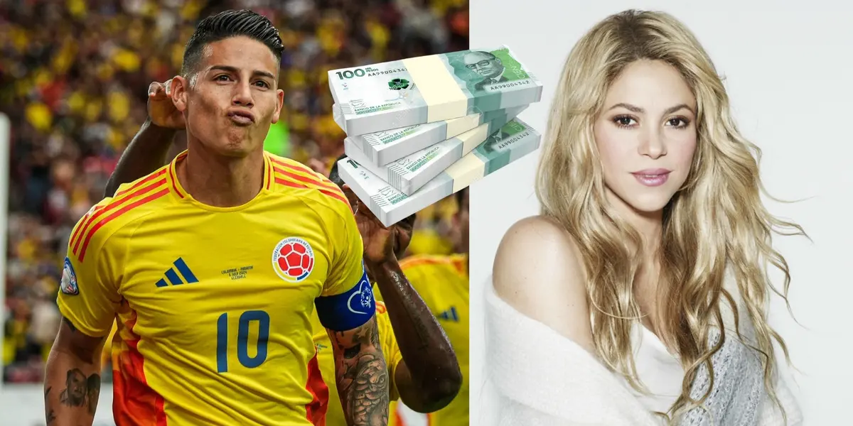 La fortuna que ha ganado James Rodríguez y la diferencia con Shakira