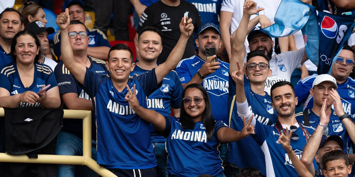 Hinchas de Millonarios. Foto: redes de Millonarios.