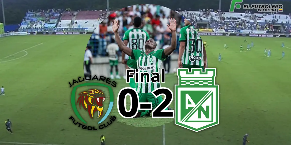 Jaguares vs Atlético Nacional Foto: La pag verdolaga, captura de Win Sports y Escudoteca PN