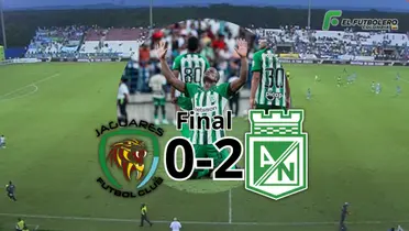 Jaguares vs Atlético Nacional Foto: La pag verdolaga, captura de Win Sports y Escudoteca PN