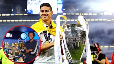 James Rodríguez con la Copa de la Champions League - Fotos: Pulzo y El Deportivo 