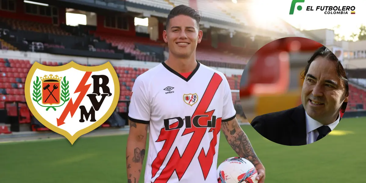 Lo comparó con una estrella mundial, lo que dijo el presidente del Rayo Vallecano sobre James Rodríguez