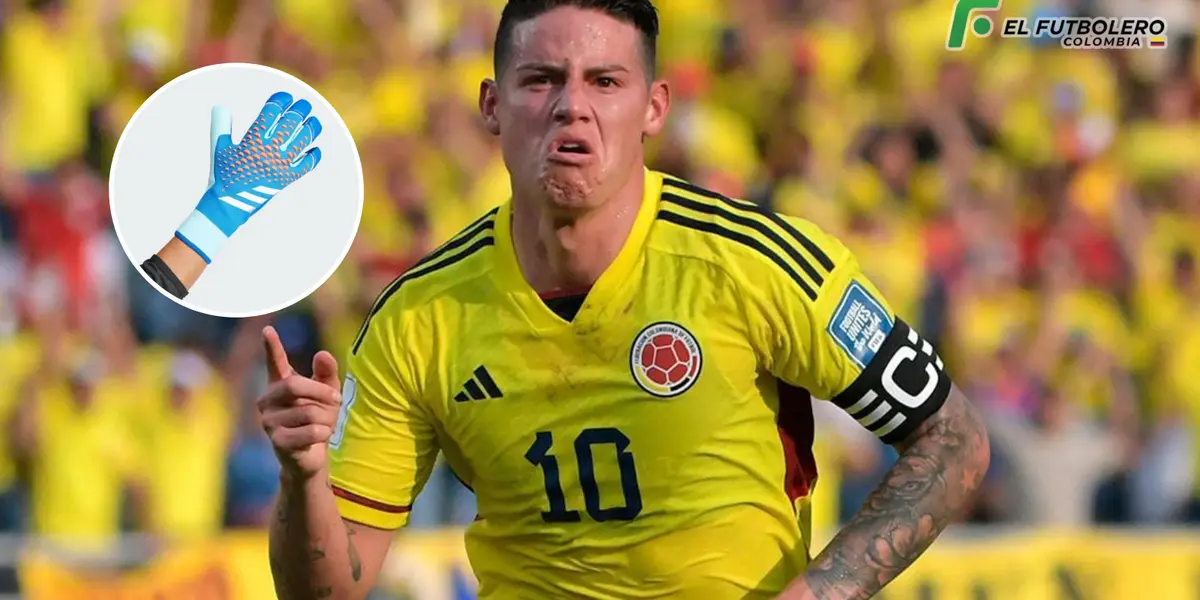  (FOTO) James Rodríguez hizo de arquero y así le lucen los guantes