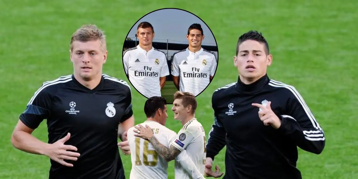 James Rodríguez junto a Toni Kroos