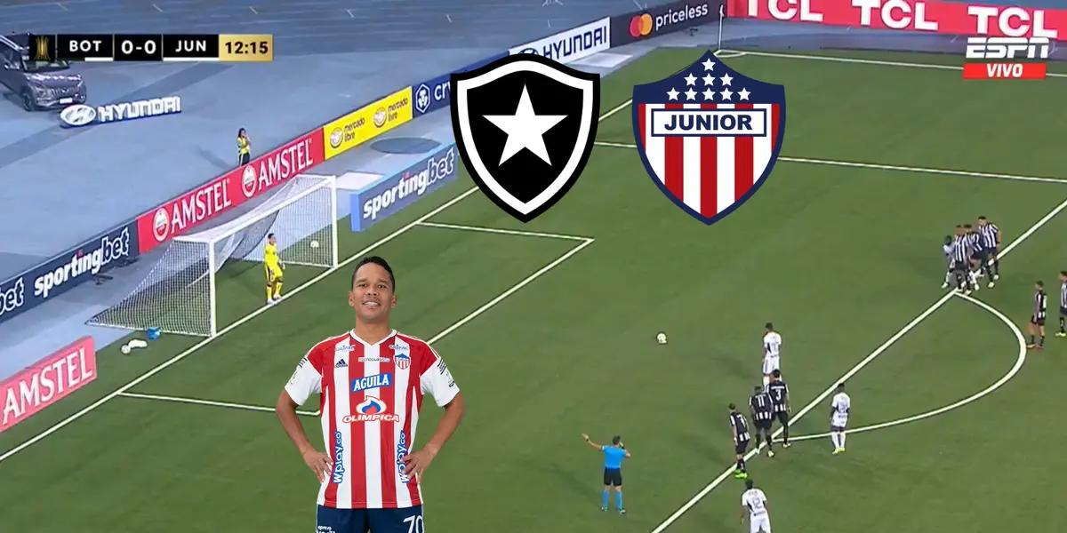 Junior FC jugó contra el Botafogo. Foto captura de pantalla de ESPN y Junior FC.