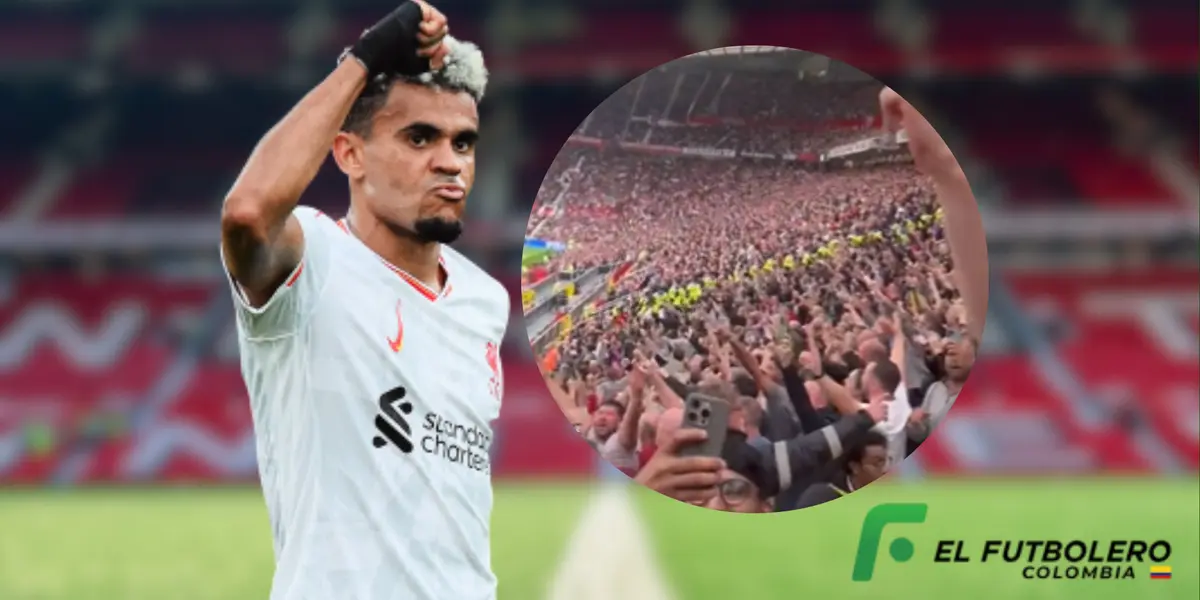 Luis Díaz se hizo gigante con un doblete en Old Trafford y vea cómo le cantaban los hinchas de Liverpool 