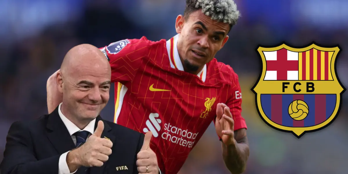 Luis Díaz y Gianni Infantino Foto: LFC, Escudoteca PN y FIFA