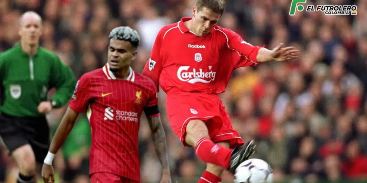 Luis Díaz y Michael Owen Foto: Evening Standard y AFP