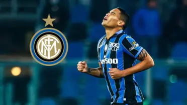 Luis Muriel con la camiseta de Atalanta de Italia. 