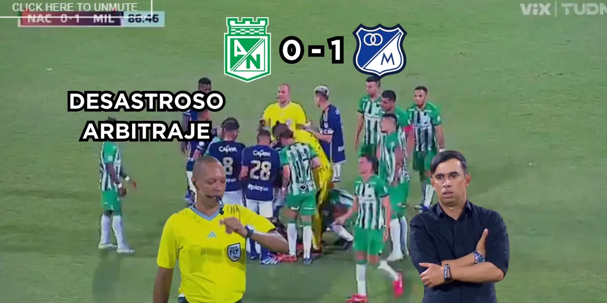 Millonarios FC le ganó a Atlético Nacional. Foto captura de pantalla de Win Sports.